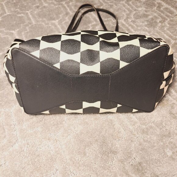 Kate Spade Francis Tote Bag allover bowtie coated canvas leather Shoulder Purse - Picture 4 of 16